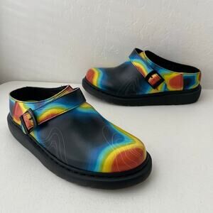 Dr. Martens Isham Leather Mules Rainbow Unisex M9/W10 Colorful Slingback NEW